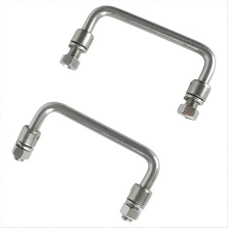 Poignée pliante inox 304 à 90°, lot de 2, entraxe 10 cm, anse escamotable robuste pour meubles, portes et tiroirs (1/5)
