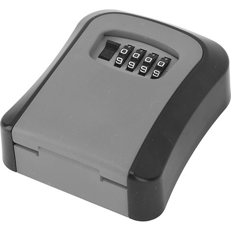 Boîte de verrouillage à clé à code réinitialisable Boîte à serrure à combinaison portable Capacité de 5 clés Rangement mural pour extérieur intérieur Gris (sans cache-poussière) (1/5)