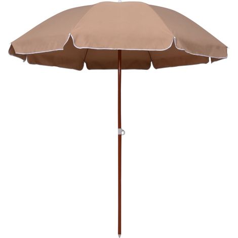 Sonnenschirm mit Stahl-Mast 240 cm Taupe