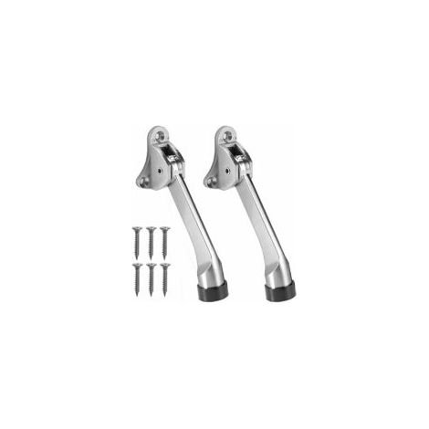 2 Pièces Butée de Porte,Empêche la Porte de Claquer,Arrêt de Porte Support de Porte,Avec Pare-Chocs en Caoutchouc Souple et Vis - Alliage de Zinc - 13 cm (1/5)