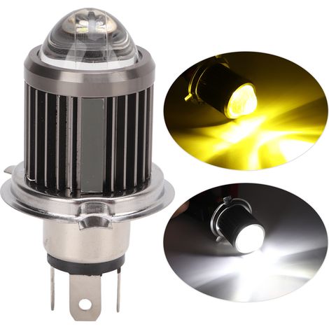 Projecteur laser LED pour moto H4 BA20D à double/triple griffe, bicolore, feux de route/croisement (1/5)
