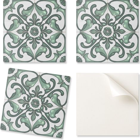 Azulejos de vinilo autoadhesivos para pared de interiores con dise帽o de elegantes motivos, 20x20x20 cm.