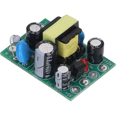 5 Stück AC/DC-Netzteilmodul, isoliert, 110–240 V Eingang, 12 V/5 V Ausgang, Zubehör (1/5)