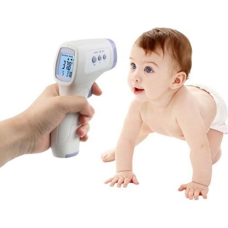 Thermometre Frontal - Infrarouge Sans Contact - Mesure Corps Et Objets - Precision ±0,2 °C - Affichage Celsius/Fahrenheit - 1 Unite (1/4)