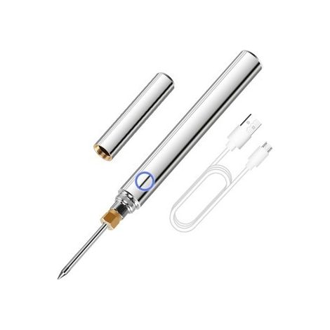 Tragbarer kabelloser Lötkolben, USB wiederaufladbarer elektrischer Lötkolben, 5 V 15 W Mini-Profi-Lötkolben-Set, schnell erhitzender USB-Lötkolben für verschiedene Reparaturen, 200–450 ℃ (1/5)