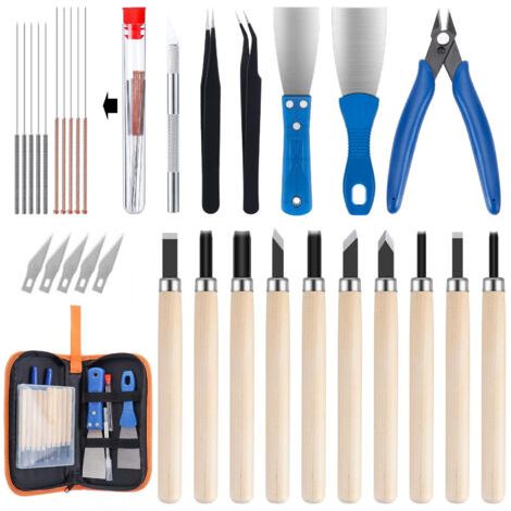 DEESSE SHOP-Coffret multi-outils,23PCS 3D Outils de Nettoyage de Buse D'Imprimante et Kit D'Outils de Retrait Comprend un Couteau à Mastic, Brosse Métallique, Coupe-Fil Affleurant, Couteau Racleur, Li (1/3)