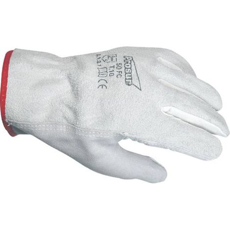 1 Paar Handschuhe aus Rindsleder mit Krusten- und Blumenmuster, Größe 10