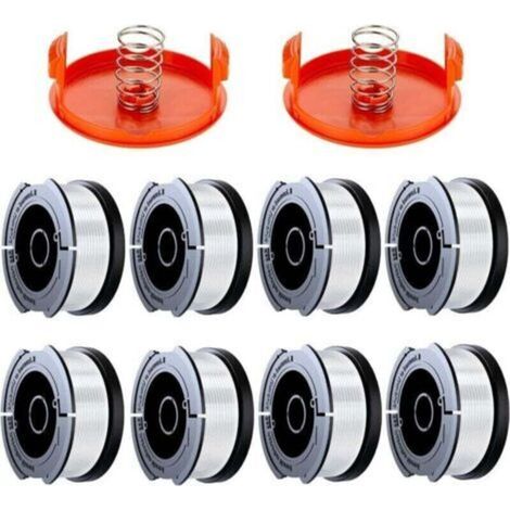 12 Pack Bobine Fil Coupe Bordure Black Et Decker Coupe Bordures, 0.2cm Bobine De Fil Debroussailleuse(8 Fil Coupe Bordure,2 Couvercle,2 Ressort)..