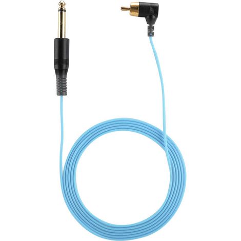 Câble RCA Angle Droit pour Machine à Tatouage - Accessoire Alimentation (Bleu) (1/5)