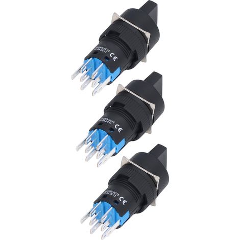 Lot de 25 sélecteurs ronds autobloquants à 3 positions de 16 mm avec voyant vert BEMLA1622XD/31YG (AC/DC 24 V) (1/5)