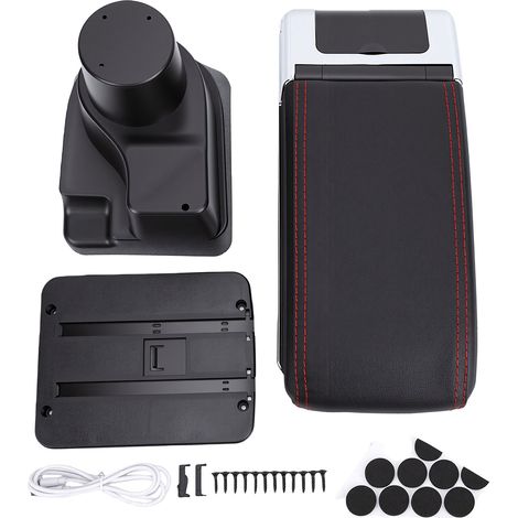 Boîte accoudoir voiture remplacement pour RIO4 2017-2021, organisateur console centrale cuir PU réglable (1/5)