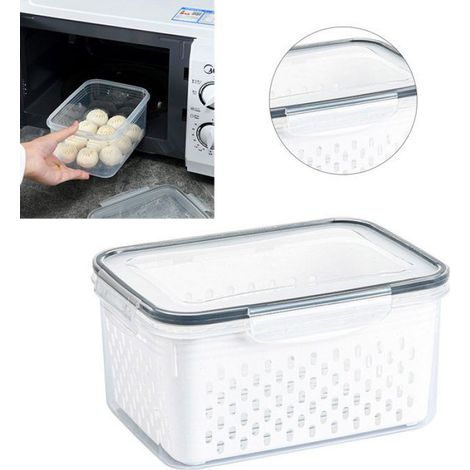 Panier De Rangement - Pour Fruits Et Legumes - Drainant Transparent En PP Et Silicone - 1 Unite (1/5)