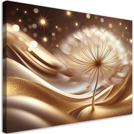 Quadro su tela, Fiori Glamour Oro - 120x80 (1/5)