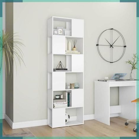 809098 Bibliothèque/Séparateur de pièce Blanc 60x24x186 cm (1/5)