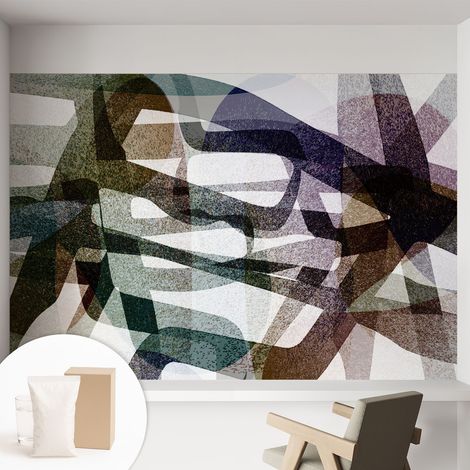 Papier peint intissé à motifs décoratifs pour salon chambre et bureau Décoration murale élégante avec colle Arcs colorés 152x104 cm (1/5)