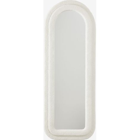 Sklum – Miroir mural en tissu bouclette 60x160 cm – Cadre en polyester finition bouclette – Miroir en verre flotté 4mm – Pour salon, chambre, dressing (1/5)