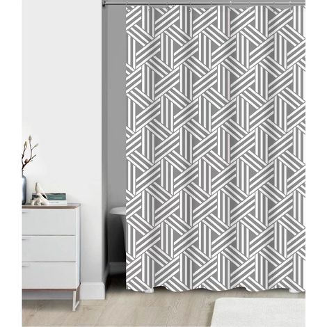 Cortina de Baño Impermeable para Ducha, Bañera PEVA PVC Sin Olor Sin Cloro Incluye 12 Ganchos 178x183cm (1/2)