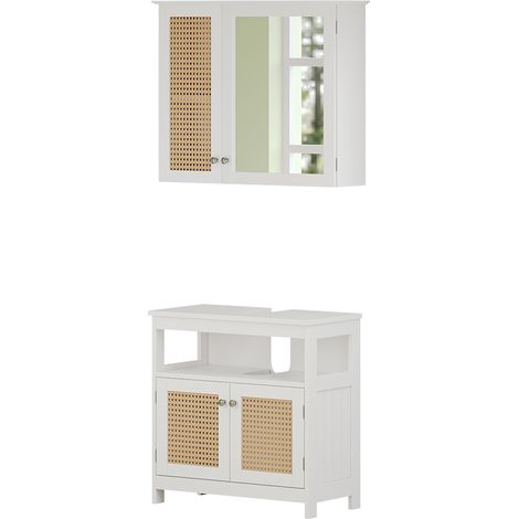 Set di mobili da bagno Rosario, Bianco, 2 parti, Vicco (1/5)