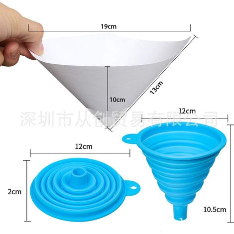 Lot de 100 - Filtres Jetables En Papier Avec 1 Entonnoir En Silicone - Filtre En Résine Avec Maille Fine En Nylon Pour Automobile (1/5)
