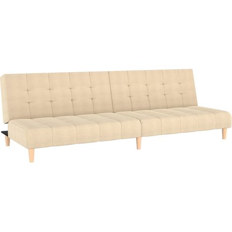 Canapé  Sofa-lit à 2 places crème tissu (1/5)