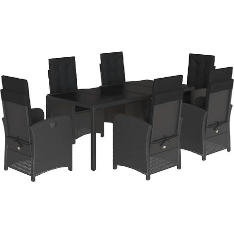 Maison Exclusive - Set de comedor de jardín 7 pzas y cojines ratá (1/5)