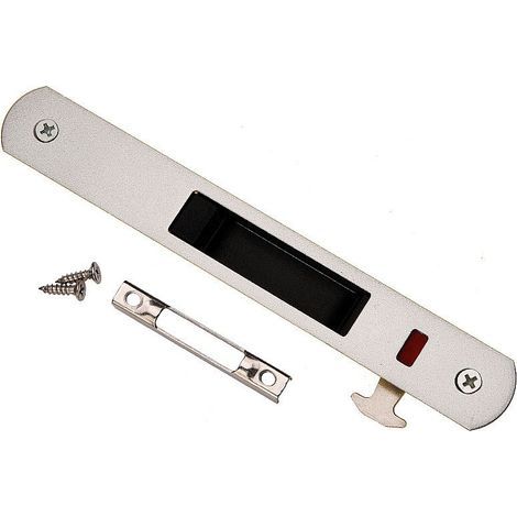 Verrou de porte coulissante - Quincaillerie de verrouillage simple en acier inoxydable pour porte coulissante ou fenêtre (gris clair) (1/4)