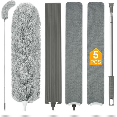 Teleskop Staubwedel Set, Lang Ausziehbar 2.44m, Mikrofaser (1/5)