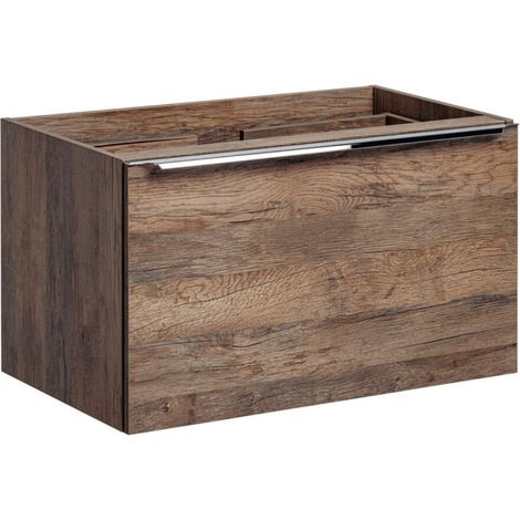 Möbel unter Waschtisch VANTA dunkle Eiche 60 cm – Hängemodul mit Schubladen
