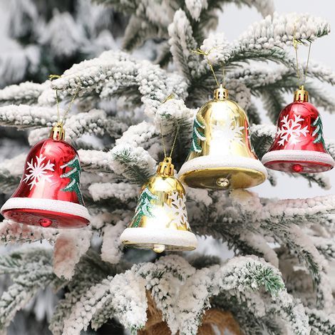 12 glockenförmige Weihnachtsdekorationen zum Aufhängen, ideal zum Schmücken Ihres Weihnachtsbaums oder Ihrer Festtafel. Saisonale Accessoires. (1/5)