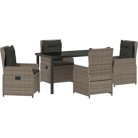 Maison Exclusive - Set da Pranzo per Giardino 5 pcs Grigio polyrattan (1/5)