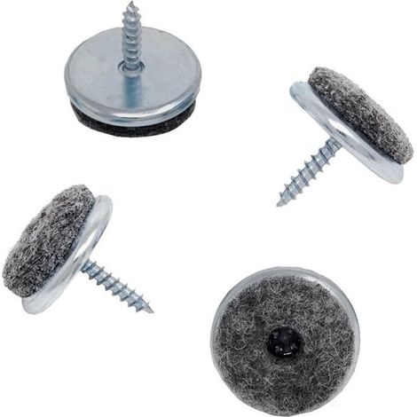 Deslizadores de fieltro con tornillo - ø 30 mm - 50 unidades - deslizadores de hierro niquelado para muebles - protección contra arañazos (1/5)