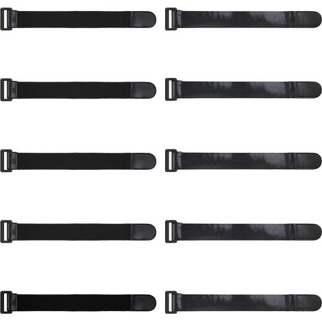 Sangles Elastiques avec Anti-dérapantes 23 x 3cm(10 Pièces), Attache Cable Scratch Multi-Usages pour Tubes, Câble de Rallonge, Vélo, Atelier, Pantalon élastique (1/5)