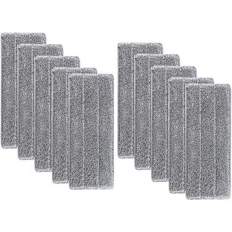 10 Serpillères en Microfibre pour Balai Lave-Sol Housse de Nettoyage de Rechange La Tête de Ménage de Vadrouille pour Balai Plat Lingettes de Nettoyage 33x12mm