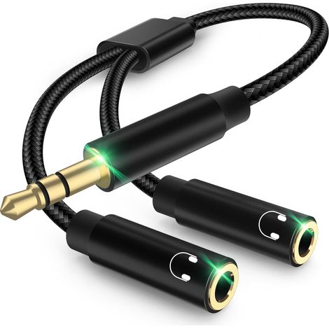3x Répartiteurs audio jack 3,5 mm en Y pour casque, smartphone et PC (1/5)