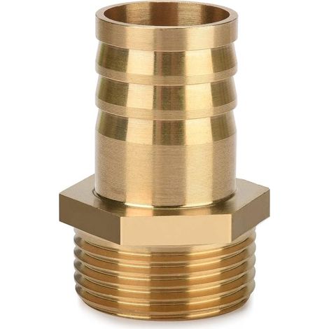 1 Pièces Raccord de Tuyau in Brass, Laiton Cannelés, Fillet Connectors, Raccord plomberie, pour la Conversion de Tuyau, pour Eau, Gaz, Huile, Jardin, 1" AG x 1" (25 mm) (1/5)