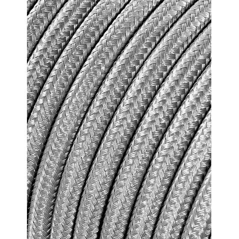 Câble Cordon Tubulaire 2x0,75mm Argent Design Rétro Argenté C64 - Edm (1/2)