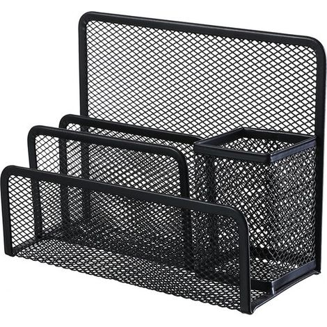 Briefkasten – Anthrazit – Netzgewebe – ca. 17,5 x 7,5 x 14,3 cm – Schreibtisch-Organizer – Briefablage – Schreibtisch-Organizer – Version A (1/5)