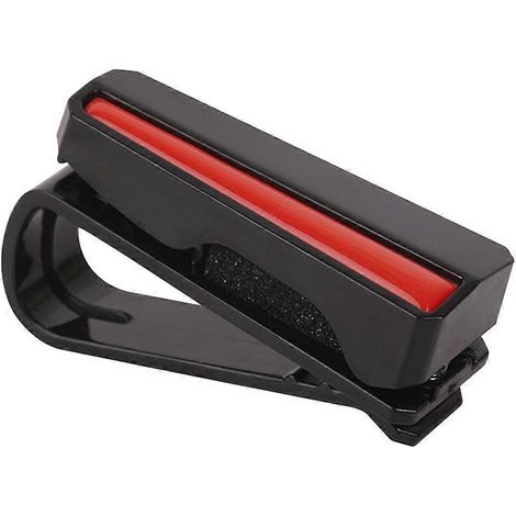 Porte-lunettes de voiture portable, pare-soleil pour lunettes de soleil, clips pour cartes de stationnement-6.7X3cm-Red (1/3)
