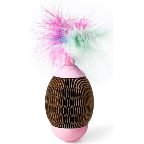 Jouet pour chat en papier ondulé à la menthe amusant et soulageant l'ennui balle à gratter interactive en plumes pour chat jouet pour chat (1/5)