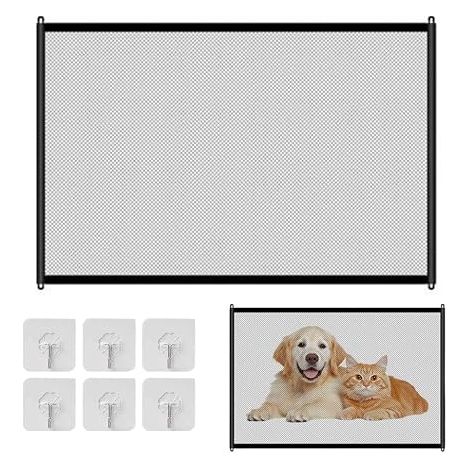 Safety Barrier without Drilling for Stairs, Extendible Child 110 x 72 cm, for Children and Small Medium Large Dogs (1/5)
