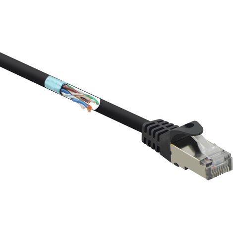 Renkforce RF-4732884 RJ45 Câble réseau, câble patch CAT 5e F/UTP 5.00 m noir avec cliquet d'encastrement 1 pc(s) Y881152 (1/5)