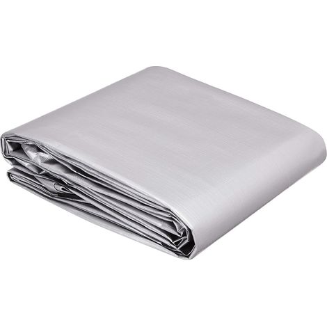 Imperméable Bâche multi-usage en polyéthylène, 3,6 x 6 m, épaisseur 16 MIL, 6kg, Argenté/Noir, Lot de 1 (1/5)