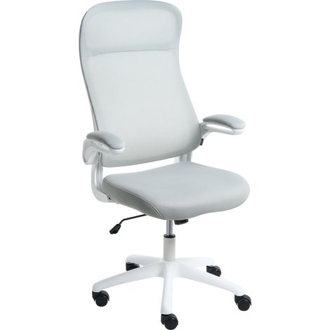 Silla de oficina giratoria con altura ajustable respaldo reclinable tapizada en tela gris claro Nexel