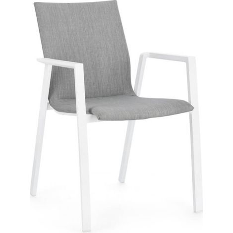 Odeon Sessel mit Armlehnen in Weiß und Grau 55,5x60x83