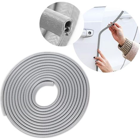(Gris, 5 mètres) Joints en caoutchouc pour automobiles, protecteurs de bord de porte en aluminium, accessoires extérieurs automobiles généraux (1/5)