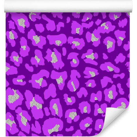 Papel pintado con estampado de piel de animal morado, fondo morado 50x1000 cm (1/5)