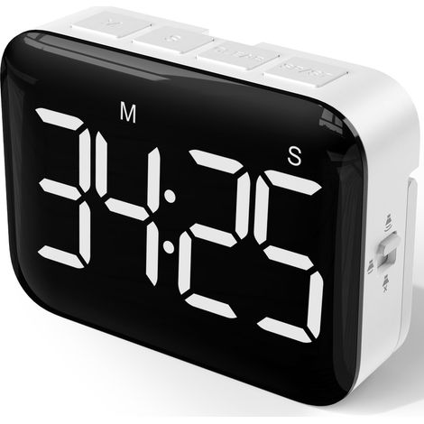 Timer da cucina digitale con ampio display LED, timer magnetico con luminosità regolabile e timer sonoro per bambini e anziani (1/2)