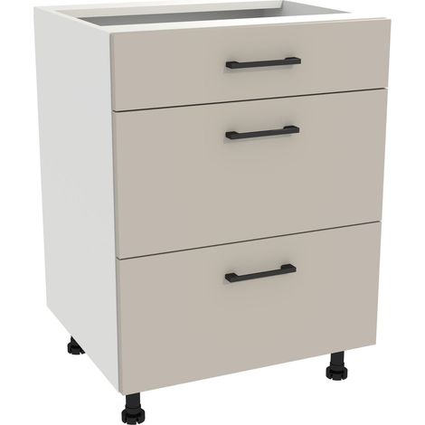 Küchenschrank mit Schubladen Super Slim 60 Capri Weiße Front Kaschmir Matt (1/5)