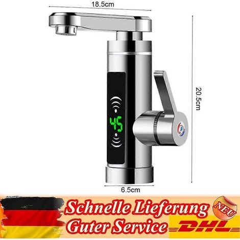 Chauffe-eau instantané électrique 3 kW avec robinet LED pour salle de bain/cuisine (1/5)