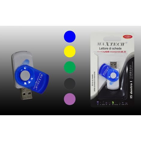 Trade Shop - Pennetta Usb 2.0 Lettore Schede Di Memoria Sd Tf Minisd W2 Ms Xd Ms Maxtech Lto-sm003 -